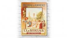 retro muurbord met authentiek Belgische affiche van Elixir d’Anvers in aluminium formaat 30 op 40 cm