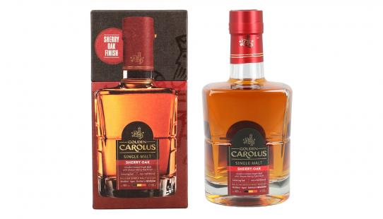 Het Anker Whisky Single Malt Sherry Oak Gouden Carolus glazen fles 50 cl en verpakking