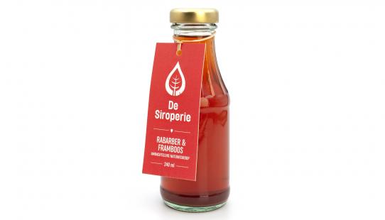 De Siroperie Rhubarbe & framboise bouteille en verre 240 ml
