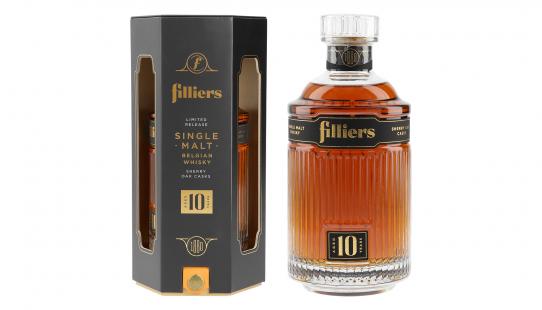 Filliers Whisky Single Malt 10 years bouteille en verre 70 cl et emballage