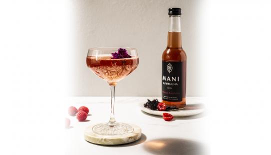 Mani Kombucha Hibiscus Raspberry – glazen fles 27,5cl