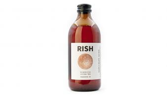 Rish Kombucha Hibiscus glazen fles 33 cl alcoholvrije gefermenteerde drank