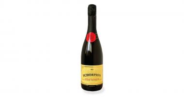 Schorpion ‘Noir’ brut bouteille de vin avec étiquette